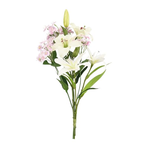 お仏壇のはせがわ フラワーブーケ ステラリリー 撫子 造花 ブーケ お盆 新盆 初盆 仏壇用品 お盆用品 盆用品 盆飾り コンパクト お供え