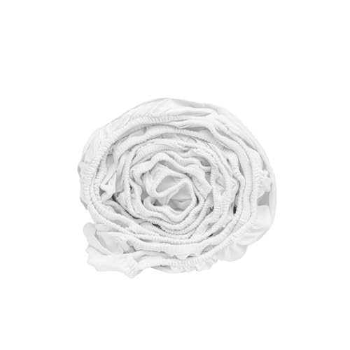 Image of Organic Cotton Twin Fitted Sheet - 100% GOTS Certified Organic Cotton, White, Breathable, Toxic-Free, All-Natural, Soft, Cooling Fitted Sheets with Elastic - Sateen Fitted Sheets (Twin)