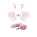 Juego de guantes de peluche para orejas de gatito (blanco)