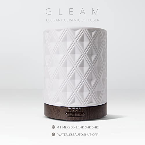Earnest Living Essential Oil Diffusers For Essential Oils Large Room Diffuser White Ceramic Diffuser 250Ml Aromatherapy Diffuser With 4 Timers 7 Night Lights And Auto Off Function For Home Version 2 #TOP2