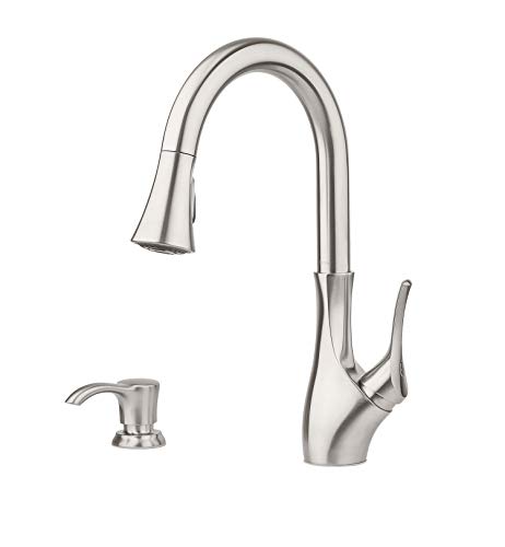 Pfister F-529-7TGS Tegley 1-Handle Pull-Down Kitchen Faucet with Soap Dispenser, Stainless Steel