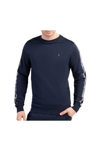 Tommy Hilfiger Herren Sweatshirt ohne Kapuze, Blau (Navy Blazer), M