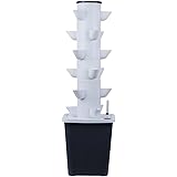 水耕タワーガーデン水耕栽培システム、垂直ガーデンプランター水耕タワー、水和ポンプ、アダプター、ネットポット、タイマー付き、ハーブ、果物、野菜用 30holes (30holes)