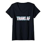 Photo Gallery donna trans af - bandiera estetica transgender pride maglietta con collo a v Photo Gallery donna trans af - bandiera estetica transgender pride maglietta con collo a v