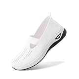 Zapatos sin cordones para mujer: los zapatos súper ligeros pueden reducir la tensión en tu pie y darte la sensación de estar libre al caminar. Zapatillas de estilo slip-on que son fáciles de poner y quitar.