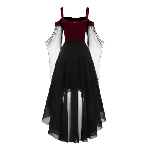OIOLOYJM Witch Costume Women Sexy Plus Size Renaissance Vampire Gothic Corset Womens Halloween Costumes Woman 2025 Clothes Dresses Wine 3XL