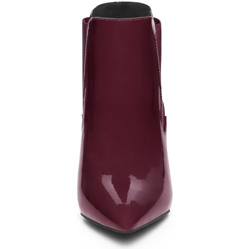 Allegra K Women's Pointed Toe Stiletto Heels Chelsea Ankle Booties3