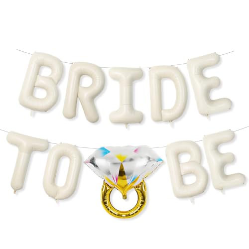 Bride to Be Luftballons JGA Deko Frauen Luftballons Set Bride Buchstaben Ballons Bride Buchstaben Folienballon Bride to Be Deko Ballon mit Ring Folienballon für Bachelorette Party Hochzeit Deko