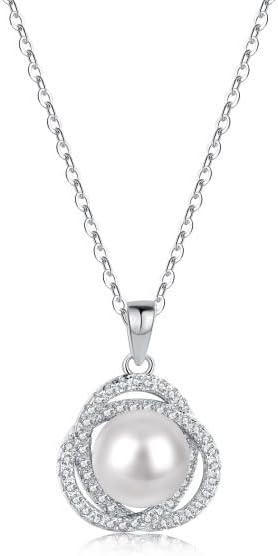 925 Sterling Silver Freshwater Pearl Necklace Pearl Pendant Necklace Jewelry Gift for Women