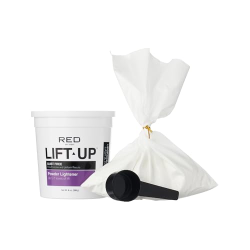 Red by Kiss Lift Up Hair Bleach Powder Lightener, Fine Particles for Easy Mixing & Application, Fast & Accurate Lifting to Levels 7-13, Collagen & Glucose Infused