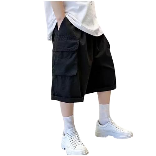 Boys Cargo Shorts Outdoor Hiking Shorts Lightweight Athletic Short Elastic Waist Bermuda Short Casual SummerShorts