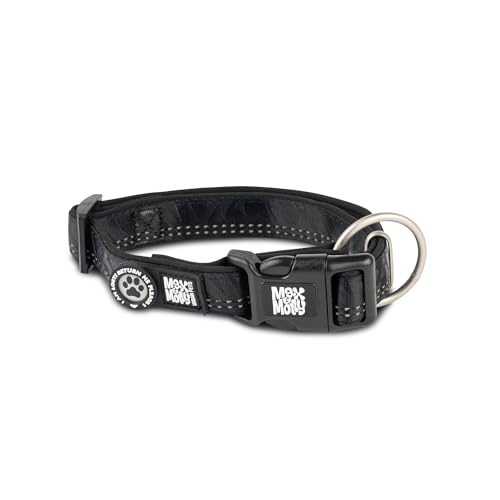 Max & Molly Hundehalsband mit Gotcha! Smart ID Sicherheitsanhänger, Matrix 2.0 Schwarz/L, Halsband Hund Gepolstert & Reflektierend – Komfort für deinen treuen Begleiter