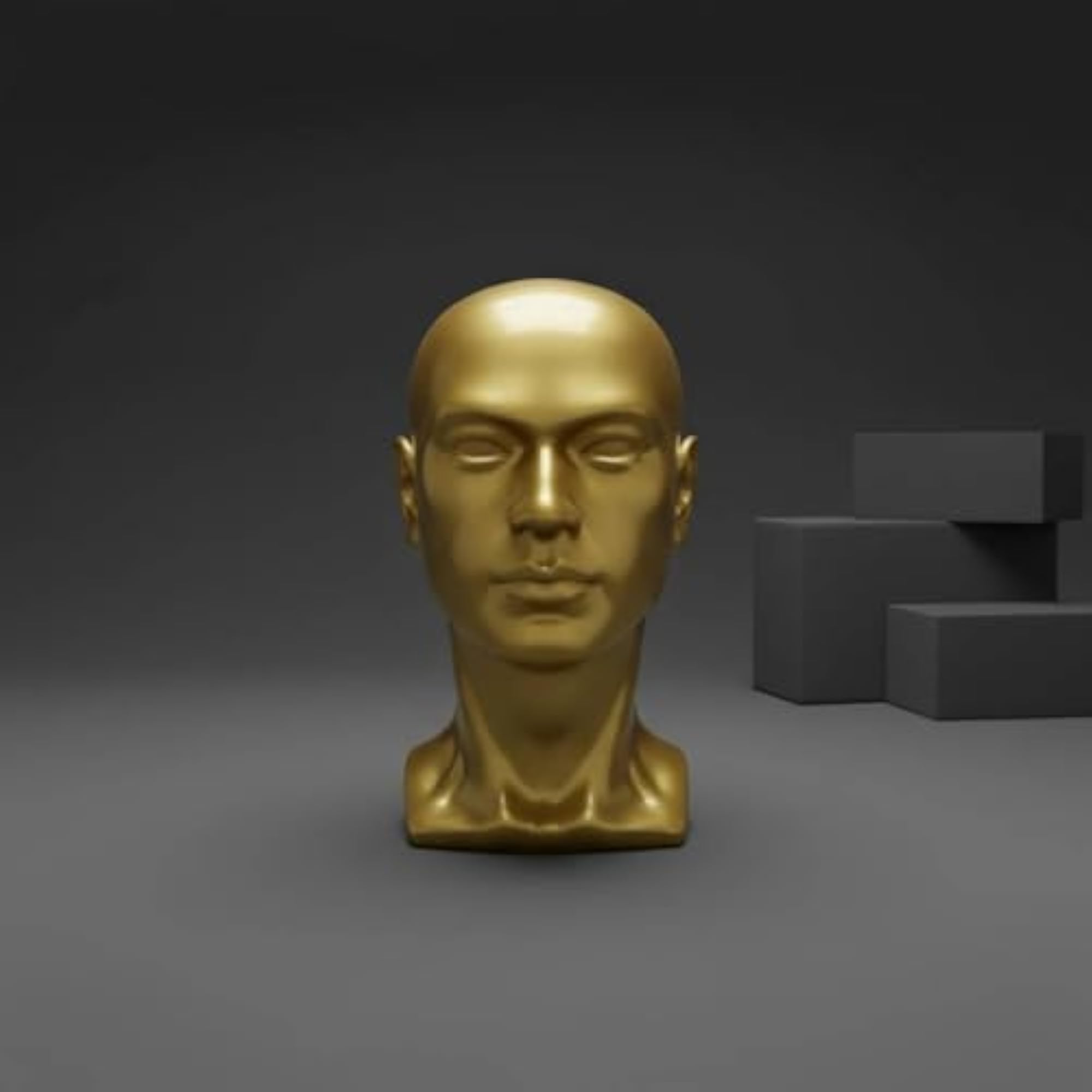 PVC Material Male Mannequin Head Display Stand