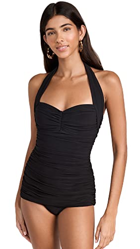 【NORMA KAMALI】bill mio フリル ホールターネック swimsuit Norma Kamali Women's Bill Mio One Piece Swimsuit, Black, XXS