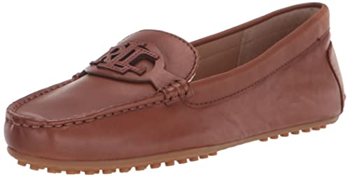 Lauren by Ralph Lauren Brynn, Mocassin de Style Conduite Femme, Châtain Profond, 35.5 EU