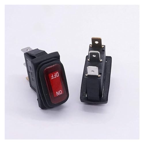 Interrupteur étanche 12V 2 pièces à bascule rouge SPST 3 broches auto