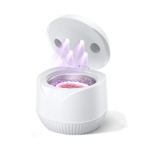UEOFEN Electrical Ultrasonic Cleaning Units for Retainer, Denture, Mouth Guard, Aligner, Night Guard, Braces, Toothbrush Heads, Jewelry, 45kHz Dental Cleaning Pod with Digital Timer & 200ML