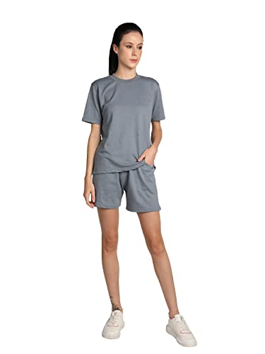 Image of CHKOKKO Women's Terry Cotton Loose Fit Half Sleeve Casual Style T-Shirt
