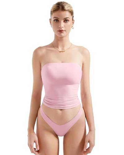 SUUKSESS Women Sexy Tube Top Summer Y2K Going Out Double Lined Basic Tank Top
