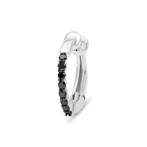Sterling-Silver-Ear-Cuffs-for-Women-Non-Piercing--110-Carat-Black-Diamond-Ear-Cuff-with-Hinged-Hoop-Comfort-Clasps--Silver-Ear-Cuff-Earring-by-JEWELEXCESS