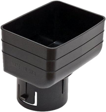 2"x3"x4" Downspout Drainage Adapter for 2 inch x 3 inch downspout to 4" Round Drain Pipe - Universal Design to Fit All Types of 4" Round Drain Pipe tile (2x3x4) Black