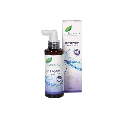 NATURALLY - Fósforo coloidal 400 PPM 150 ml | Soporte a la desmineralización ósea - Ideal para memoria y funciones cognitivas, recuperación de la visión, audición y olfato | Botella de spray - Made in