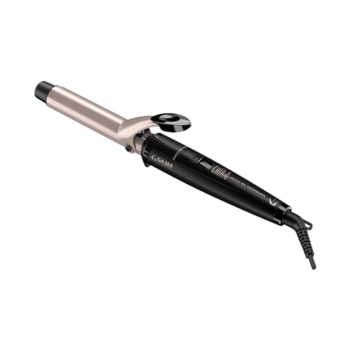 Rizadoras Y Tenazas, Beauty Gama Italy Rizador para el Cabello con Extracto de Chía Solidificado al Recubrimiento Cerámico del Barril, Negro