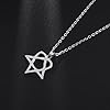 YAHOYA Klassisch Einfaches Herzagramm Stern Herz Edelstahl Anhänger Halskette Damen Mädchen Vintage Schmuck #2