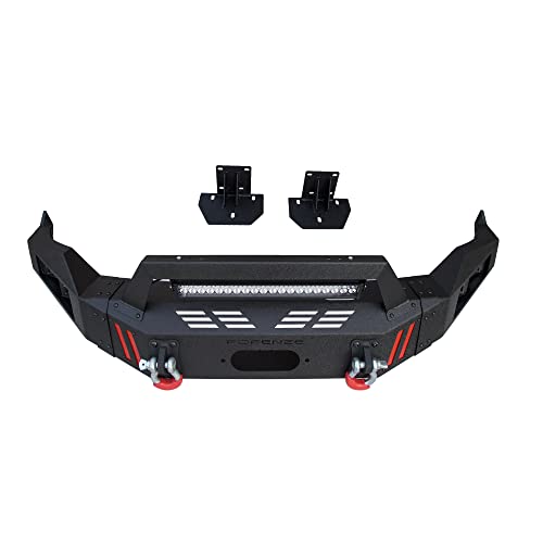 Longsun Front Bumper Fit Dodge Ram 1500 (2013-2018) Textured Black Pickup Truck Bumper With Winch Plate | Lights | D-Rings (Excluding Rebel) #TOP2