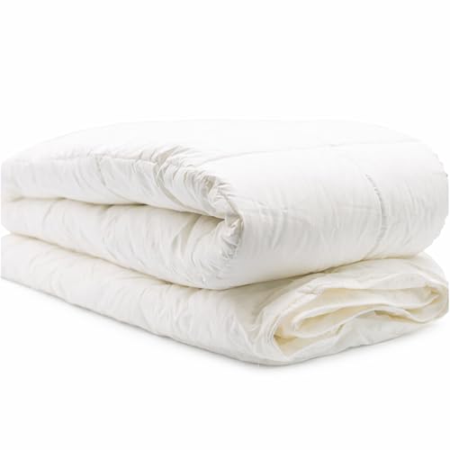 ORGANIC TEXTILES Organic Down Alternative Comforter, Eco-Friendly, Non-Toxic White (Queen, Light Fill)