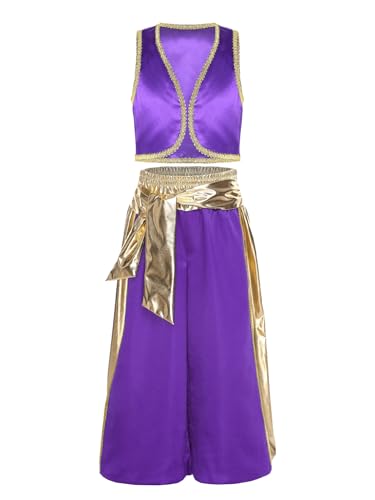 Vêtement arabe médiéval pour enfant avec costume de prince et voleur de la lampe miracle