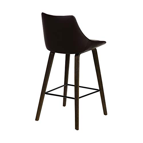 Butaco Armen Living Dani 26" en Cuero Sintético Marrón con Acabado Envejecido Nogal miniatura 6