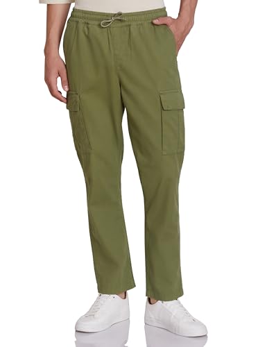 Image of Amazon Brand - Symbol Men's Regular Fit Cargo Trouser (Elasticated Waistband | 100% Cotton | Pants)