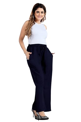 Image of BENKILS Women's Cotton Reyon Regular Fit Palazzo Pants - Available Size - M to 6XL