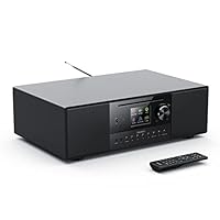 Majority Internet Radio CD Player with DAB+ & FM Radio and a Powerful Subwoofer | 120W 2.1 Speaker System | Smart Radio with Spotify, Podcasts, Bluetooth, 90+ Presets, TFT Display | Majority Quadriga