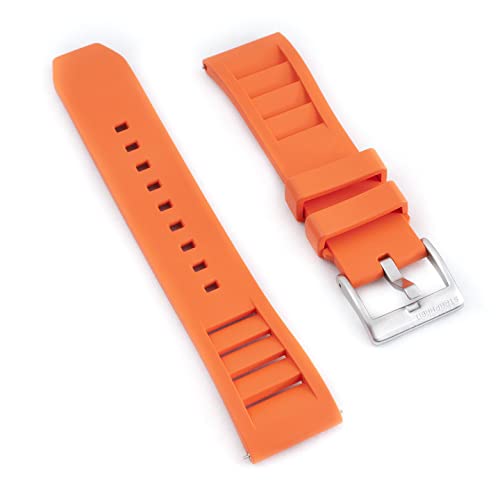 StrapHabit Correa de reloj de goma ventilada de liberación rápida FKM Vent 20mm 22mm (22mm, naranja)