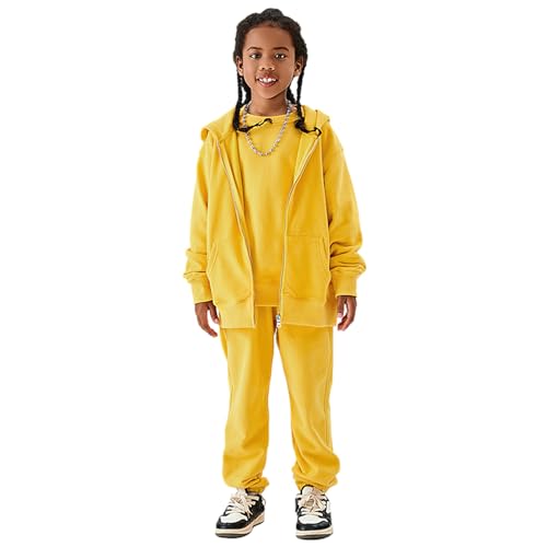 Boy's Hooded Tracksuit Zipper Sweatshirt Jogging Pants Set 2 Pieces Sweatsuit for Age 3-12 Years2