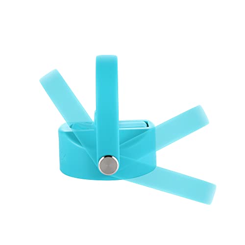IRON °FLASK Flex Straw Lid for Wide Mouth Insulated Sports Water Bottles, Simple BPA Free, 2 Lids, 4 Straws, 2 Cleaning Brushes (Aquamarine)