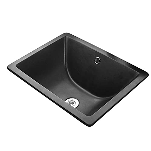 Black Rectangular Sink, Bathroom Vanity, Granite Embedded Undercounter Basin, Suitable for Kitchen, Balcony, Bar, Bathroom(B 54 