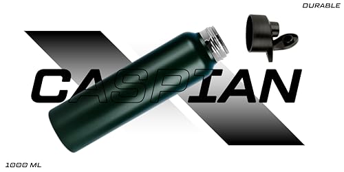 Image of CASPIAN / / / Hike Stainless Steel Customize Sipper Water Bottle (CUS-Forest Green 1 Litre, Set of 1)| Leak Proof Thunder for Fridge Home Office Travel School Kids Boys Girls Adults Sports Gym Yoga