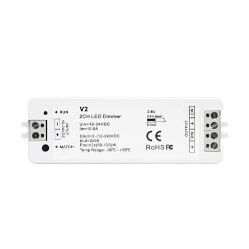 Variateur LED 4 zones CCT DC 12V 24V avec télécommande tactile RS2