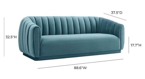 Image of Modern Sofa, 3 Seater with Decorative Cushions, Chesterfield Arm Three Seater for Living Room Guest Room Hotels & Office (Green)