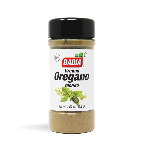 Badia Ground Oregano, 1.5 oz – Aromatic Herb for Mediterranean & Latin Dishes – Kosher, Gluten Free