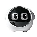 Hemobllo Sveglia digitale a LED per ragazze con display pixel, orologio digitale intelligente, funzione luce notturna, luminosità regolabile, funzione snooze e doppi allarmi per Kin