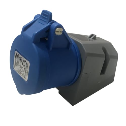 Image of Blue 16A 230V 2P+E Industrial Surface Mount Socket IP44 IEC60309