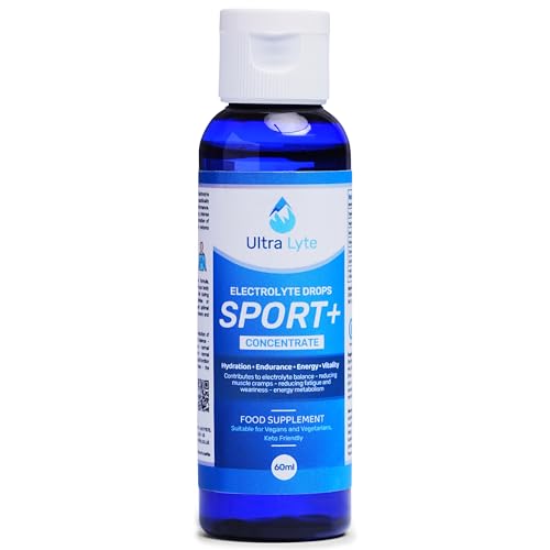 Ultra Lyte Electrolytes Drops Sport + Keto-Friendly Liquid Trace Minerals for Hydration & Fasting - Zero Calorie Sugar-Free - Rich in Potassium Magnesium Sodium (60ml (Pack of 1))