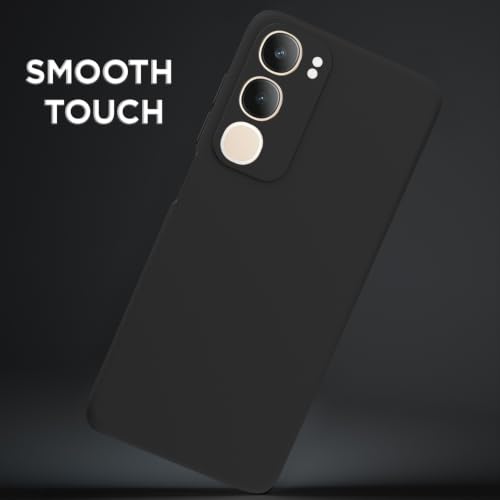 Image of Outlouders Back Cover for Vivo Y19s / Vivo Y29 5G | Camera Protection | Durable Soft Matte Silicone Bumper Case (Black)