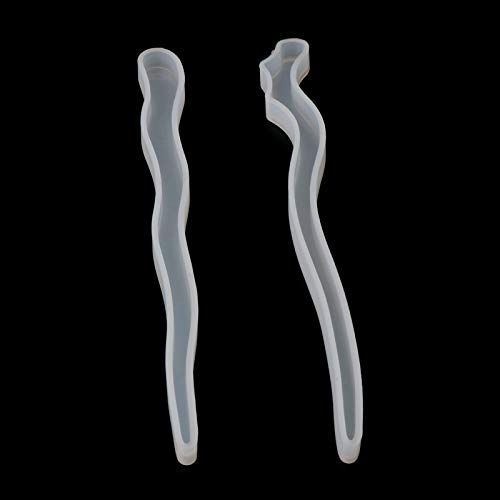 Moldes de silicone de resina em forma de bastão de cabelo para fundição de resina epóxi DIY molde pa
