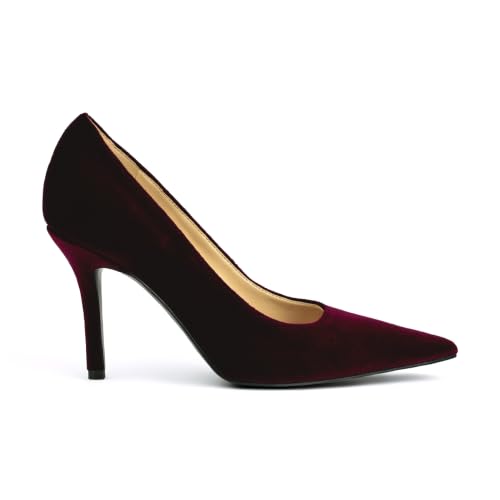 Image of Nine West Women's Gemmha Pump, Dark Red Velvet 600, 11