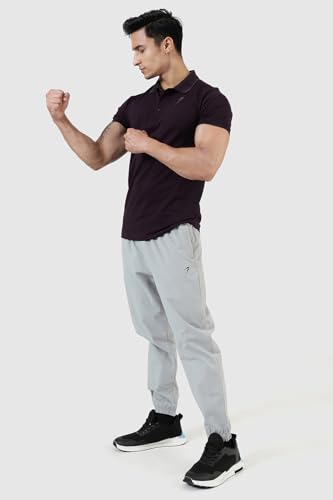 Image of FUAARK Men Slim Fit Pique Aura Polo Tshirt with Short Sleeves & Reflective Chest Logo -